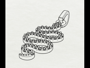 pave diamond sterling silver snake pendant jewelry 3D Print Model