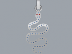 pave diamond sterling silver snake pendant jewelry 3D Print Model