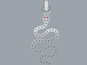 pave diamond sterling silver snake pendant jewelry 3D Print Model