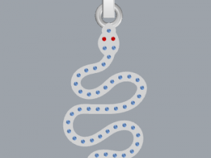 pave diamond sterling silver snake pendant jewelry 3D Print Model