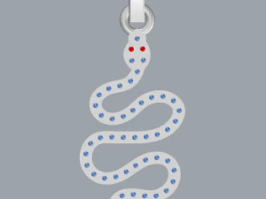 pave diamond sterling silver snake pendant jewelry 3D Print Model