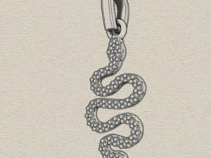 pave diamond sterling silver snake pendant jewelry 3D Print Model