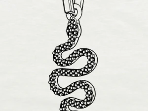 pave diamond sterling silver snake pendant jewelry 3D Print Model