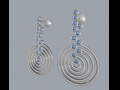5 circle sterling silver diamond earrings 3D-Druckmodell