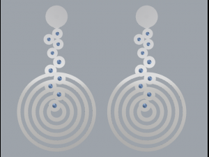 5 circle sterling silver diamond earrings 3D-Druckmodell