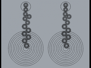 5 circle sterling silver diamond earrings 3D-Druckmodell