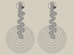 5 circle sterling silver diamond earrings 3D-Druckmodell