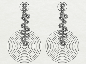 5 circle sterling silver diamond earrings 3D-Druckmodell