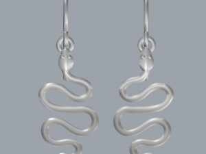 sterling silver snake dangle earrings 3D Print Model