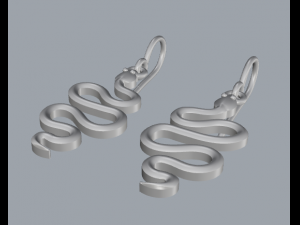 sterling silver snake dangle earrings 3D प्रिंट मॉडल