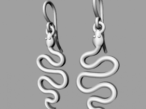 sterling silver snake dangle earrings 3D प्रिंट मॉडल