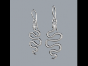 sterling silver snake dangle earrings 3D प्रिंट मॉडल