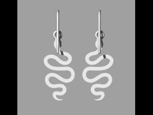 sterling silver snake dangle earrings 3D प्रिंट मॉडल
