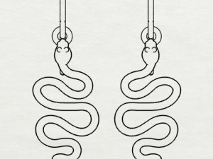 sterling silver snake dangle earrings 3D प्रिंट मॉडल
