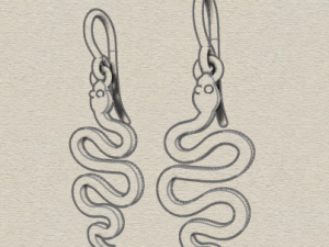 sterling silver snake dangle earrings 3D प्रिंट मॉडल