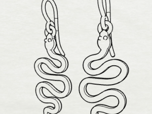 sterling silver snake dangle earrings 3D प्रिंट मॉडल