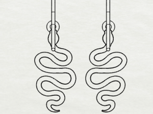 sterling silver snake dangle earrings 3D प्रिंट मॉडल