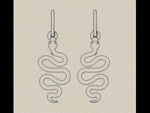 sterling silver snake dangle earrings 3D प्रिंट मॉडल