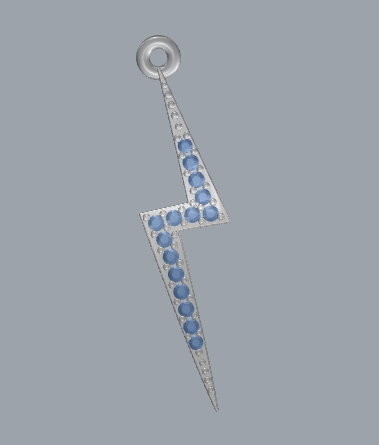 925 sterling silver diamond thunder pendant Modelo de Impressão 3D .c4d .max .obj .3ds .fbx .stl .blend 