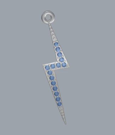 925 sterling silver diamond thunder pendant 3D Print Model .c4d .max .obj .3ds .fbx .stl .blend 