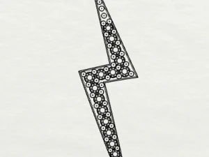 925 sterling silver diamond thunder pendant 3D Print Model