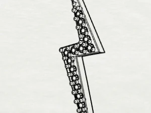 925 sterling silver diamond thunder pendant 3D Print Model