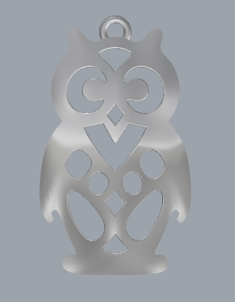 925 sterling silver designer owl pendant Model do druku 3D .c4d .max .obj .3ds .fbx .stl .blend 