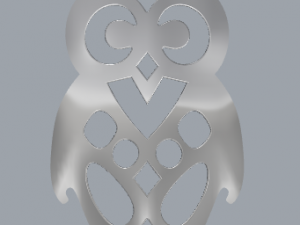 925 sterling silver designer owl pendant 3D Print Model