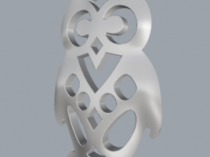 925 sterling silver designer owl pendant Model do druku 3D