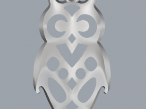925 sterling silver designer owl pendant Model do druku 3D