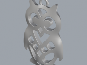925 sterling silver designer owl pendant Model do druku 3D