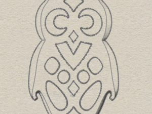 925 sterling silver designer owl pendant Model do druku 3D