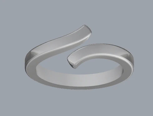 sterling silver bypass ring jewelry 3D Print Model .c4d .max .obj .3ds .fbx .stl .blend 