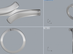 sterling silver bypass ring jewelry Modelo de Impressão 3D