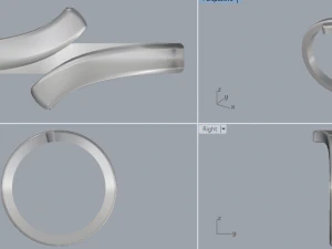 sterling silver bypass ring jewelry 3D Print Model