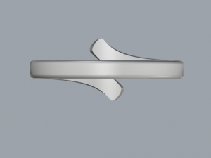 sterling silver bypass ring jewelry Modelo de Impressão 3D