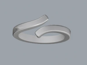 sterling silver bypass ring jewelry 3D Print Model