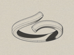 sterling silver bypass ring jewelry Modelo de Impressão 3D