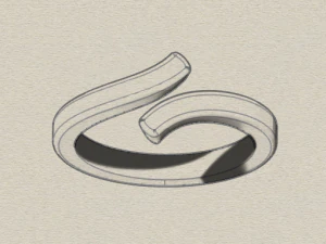 sterling silver bypass ring jewelry 3D Print Model