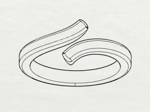 sterling silver bypass ring jewelry 3D Print Model
