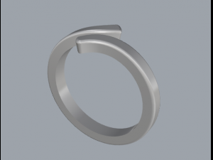 sterling silver bypass ring jewelry Modelo de Impressão 3D