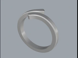 sterling silver bypass ring jewelry 3D Print Model