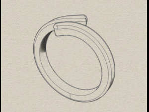 sterling silver bypass ring jewelry Modelo de Impressão 3D