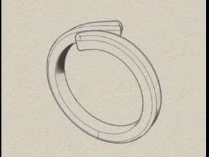 sterling silver bypass ring jewelry 3D Print Model