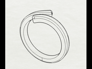 sterling silver bypass ring jewelry Modelo de Impressão 3D