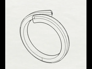 sterling silver bypass ring jewelry 3D Print Model