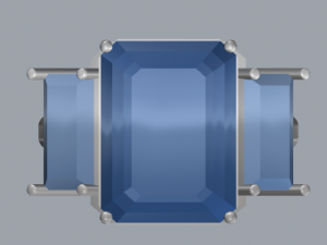 sterling silver 3 stone ring jewelry 3D Print Model