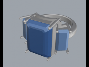 sterling silver 3 stone ring jewelry 3D Print Model