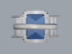 sterling silver 3 stone ring jewelry 3D Print Model