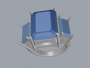 sterling silver 3 stone ring jewelry 3D Print Model